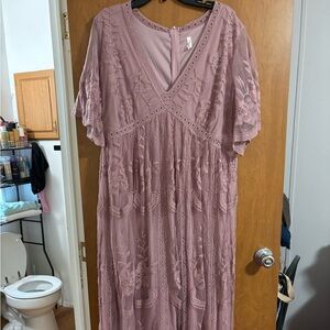 Pink blush maternity gown